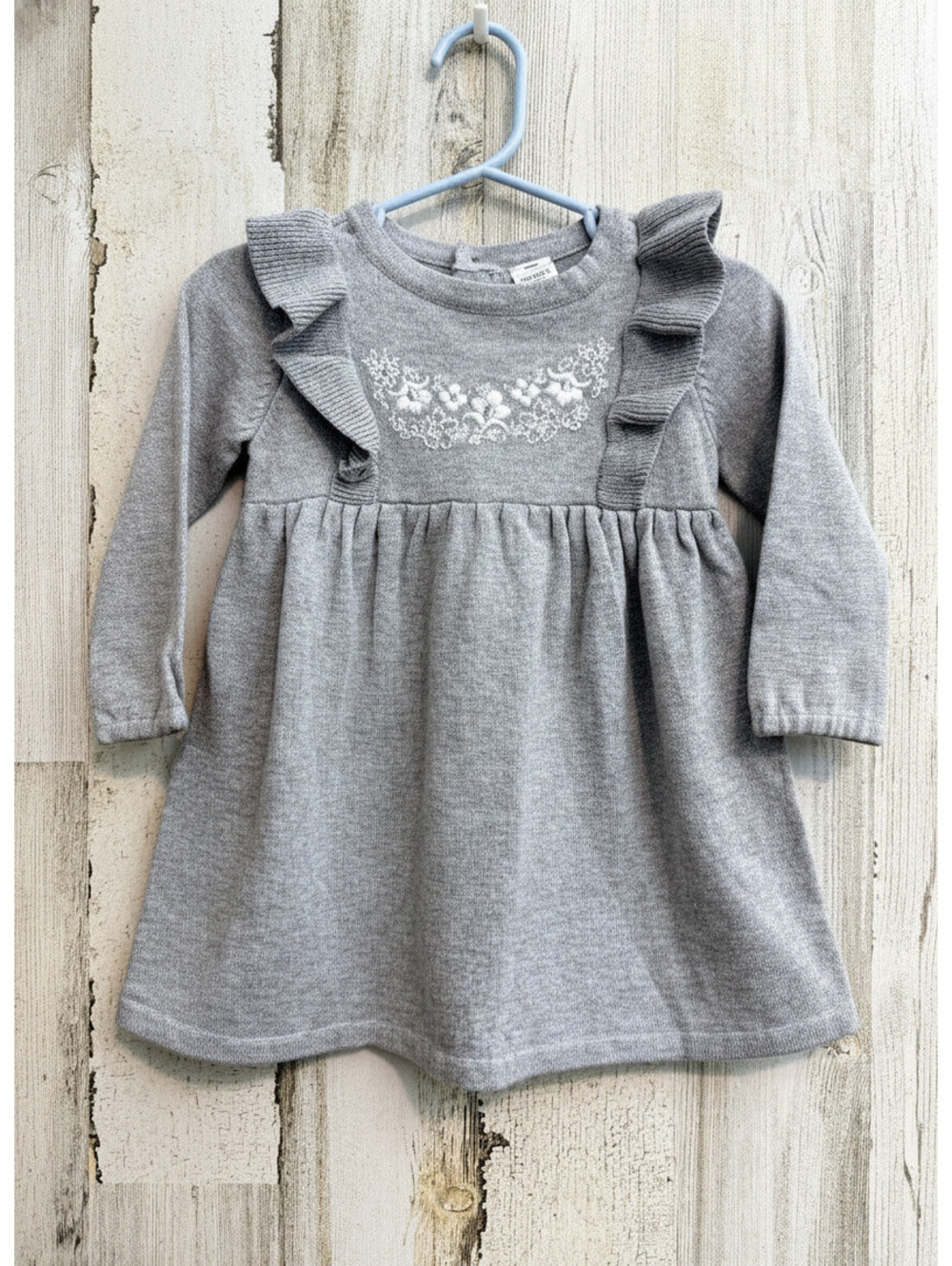 Carter's Baby Girls Gray Sweater Dress 9M Long Sleeve Knit